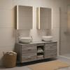 5 Piece Bathroom Furniture Set Gray Sonoma Engineered Wood and Glass