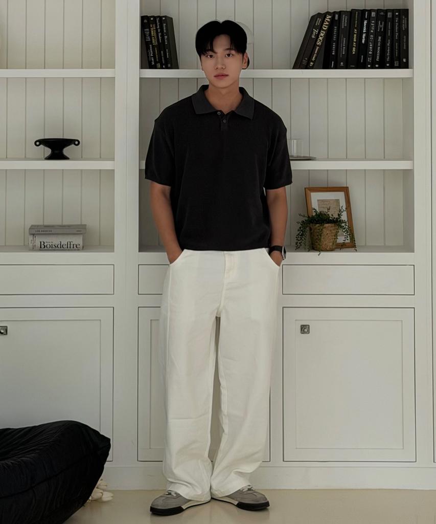 Nitied Outstring Curved Cotton Balloon Pants White