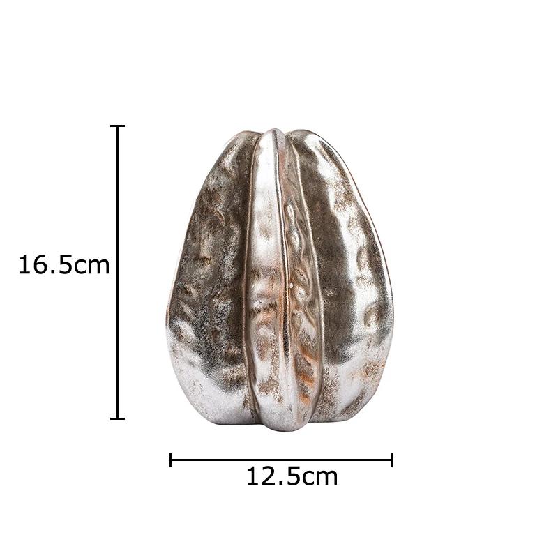 Złoty/Srebrny Wazon Porcelanowy Karambola Doniczki Dekoracja Stołu Ozdoby Kompozycja Kwiatowa Wazon Ceramiczny Estetyczny Wystrój Pomieszczenia
