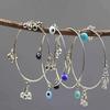 @ Beautiful Steel Bangles With Turquoise Evileye Gungru Beads For Women