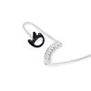 Silicone Ear Molds for Air Tube Intercom Earphones, Medium Size, Right and Left Ear (Set of 6), Black