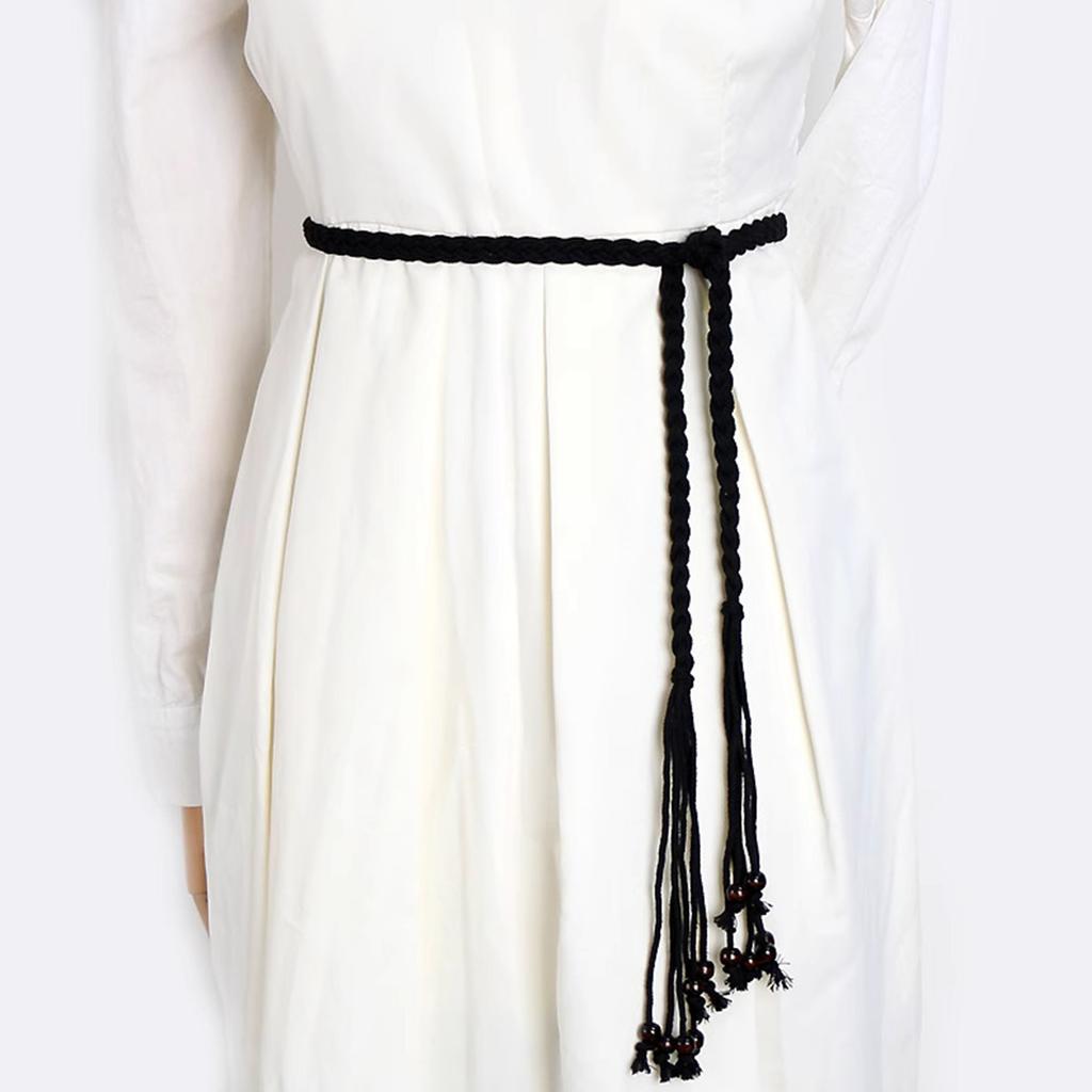 Elegant Crochet Rope Belt Cotton Braided Waistband Knotted Waist Rope For Various Occasion Women Everyday Wear Decors