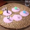 Anti-Dust Cup Sealed Lid Cartoon Sealing Coffee Lid Caps Cold/Heat Resistant Drinking Glass Cover for Coffee Beer Mug Wine Glass