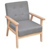Armchair Light Grey Fabric