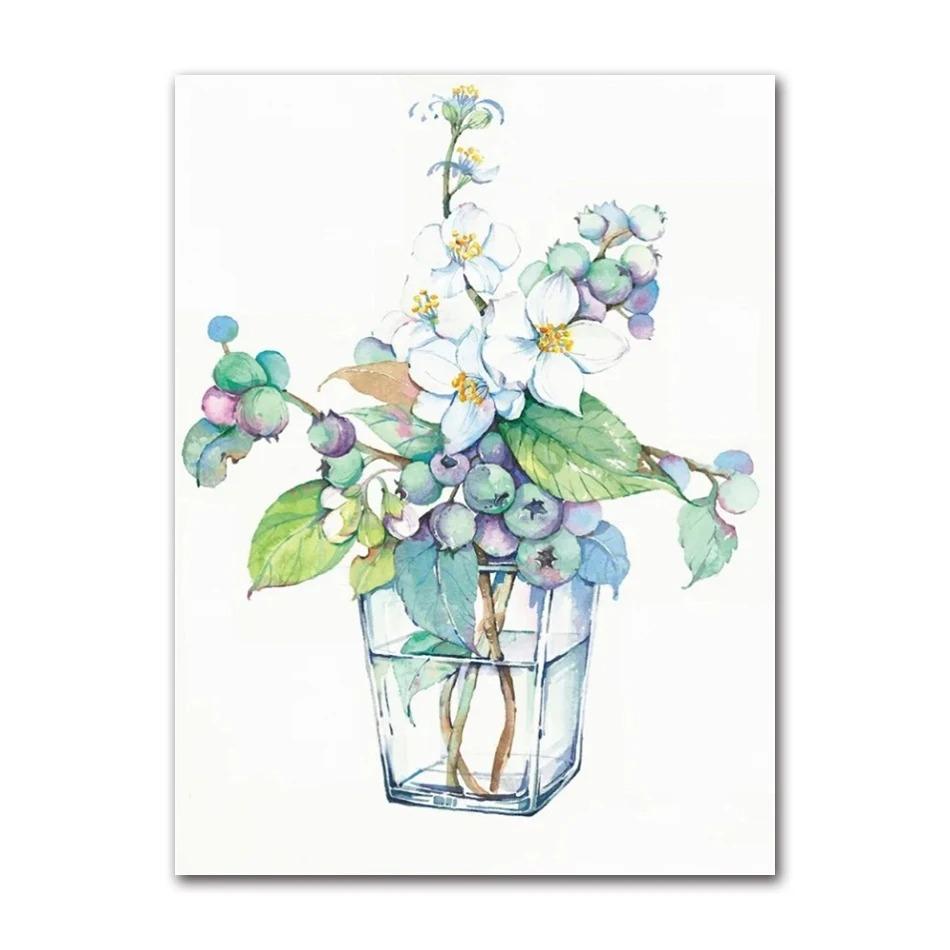 Sunflower Floral Lilac Watercolor Posters Boho Wall Art Canvas Painting Prints Pictures Nordic Style Living Room Interior Decor