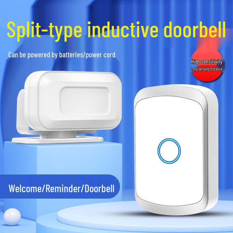Entry Sensor: Voice Reminder with Greeting, Split Type Doorbell, Dual Power Supply