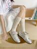 Niche Retro Lace Hollowed Slimming Calf Socks