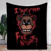 I Survived Five Nights Horror-Themed Cartoon Bear Blanket – Cozy Soft Fleece Throw with Unique Design, Perfect for Fans of Survi