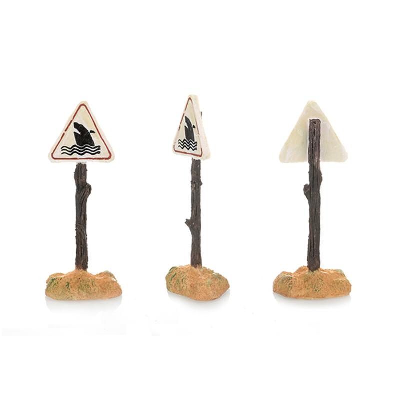 1PC Resin Sign Aquarium Decorative Ornaments Simulated Shark Warning Signs Fish Tank Aquarium Background Landscape Accessories