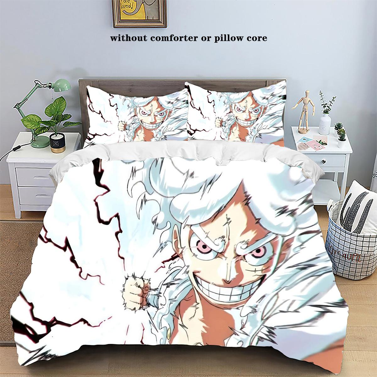 

One Piece five Range Luffy Bedding Set Duvet Cover Bed Set Quilt Cover Pillowcase Comforter king Queen Size Adult Bedding Set EU Twin 135x200cm