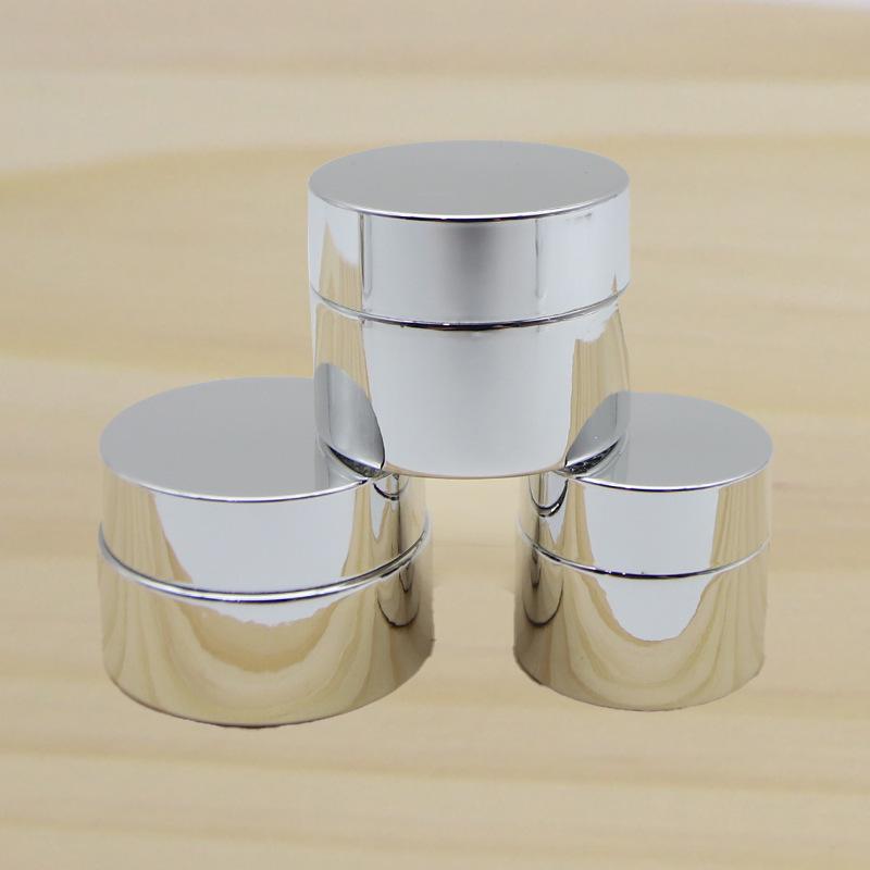 20g Electroplated Silver Glass Cream Jar: Sealed Cosmetic Sample Bottle for Face and Eye Creams & Lotions