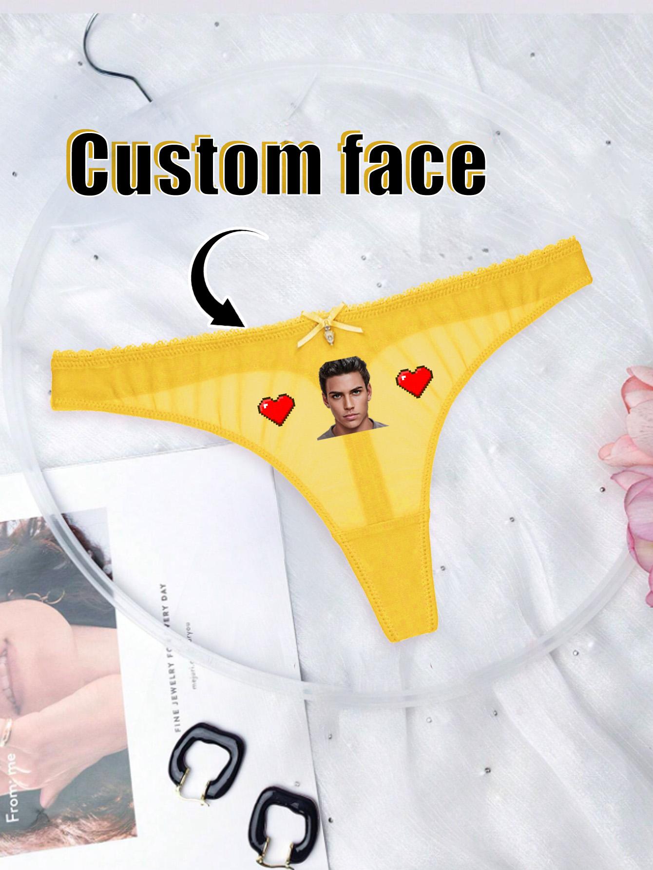 

Жіночі сексуальні трусики з нестандартним малюнком у формі серця. Зручні трусики з низькою талією M жовтий