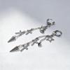 Stainless Steel Asian-Style Star Tassel Earrings - Unisex Long Hoop Studs