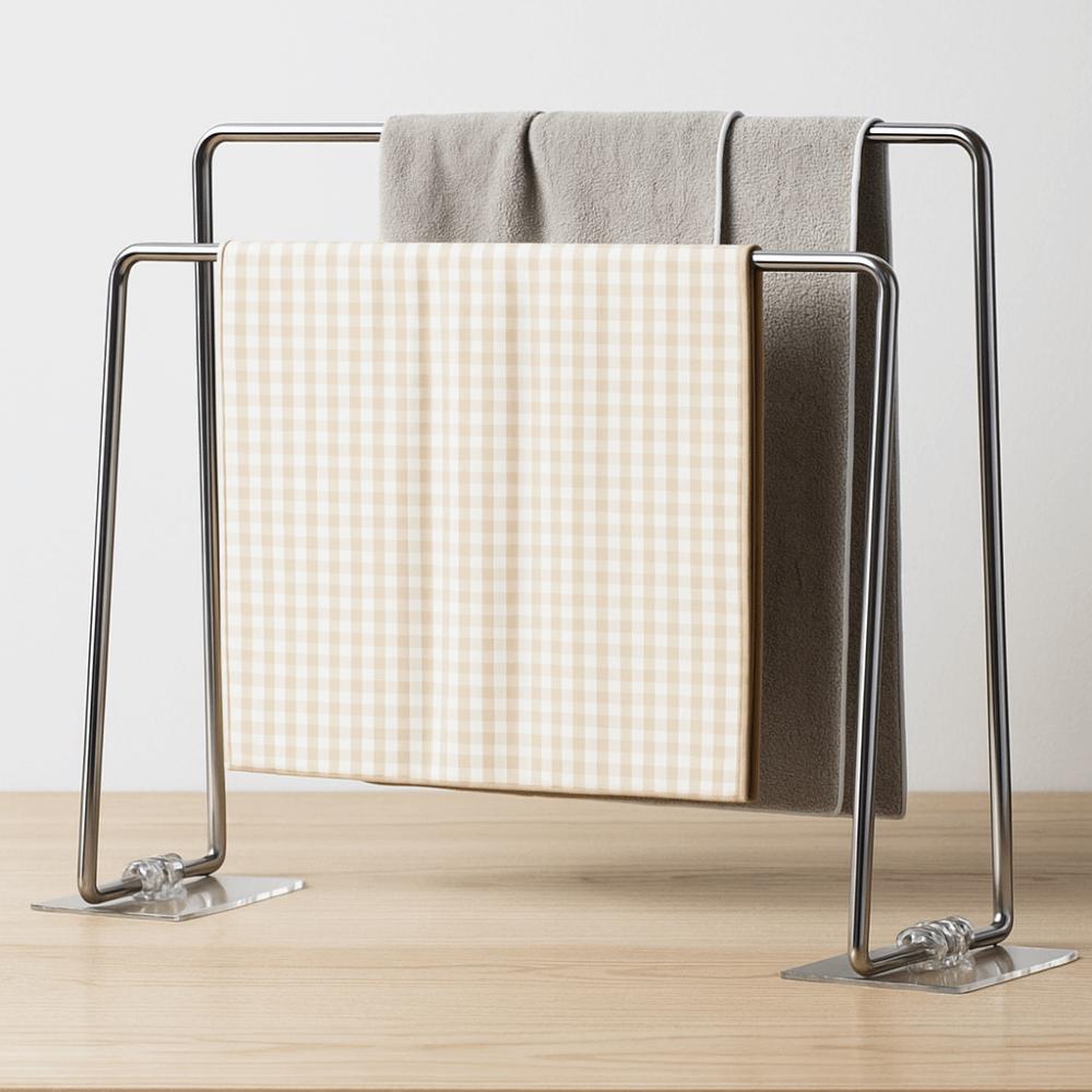 Vertical Dish Rag Storage Rack 2 Layer Hand Towel Drain Stand Dishcloth Drying Rack  Bathroom