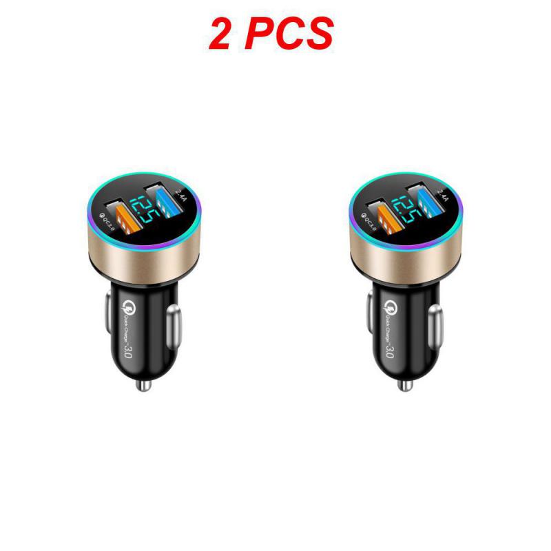 1~5PCS Car Charger Dual Usb Digital Display Universal Multifunctional Portable Car Accessories Car Charger Adapter