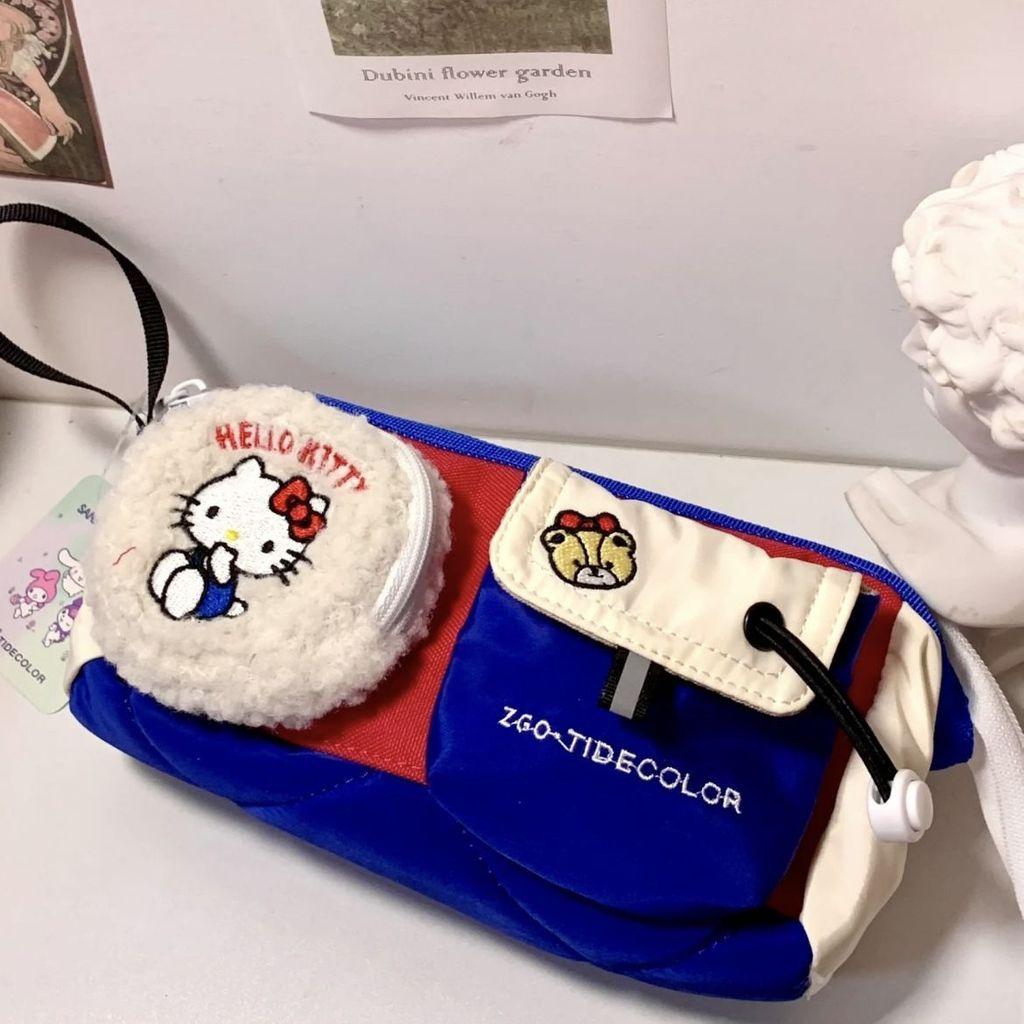 Cartoon Canvas Pencil Case With Large Capacity For Students And Office Use