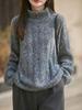 Four-Strand Brushed Wool Turtleneck Sweater: Light Luxury, Loose Fit for Women, Perfect for Autumn and Winter.