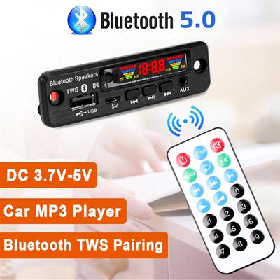 DC 3,7 V-5 V MP3-Decoderplatine, kabelloses Bluetooth 5.0-MP3-Player-Kit fürs Auto, unterstützt USB, AUX, TF, FM-Radio, Anrufaufzeichnungsmodul