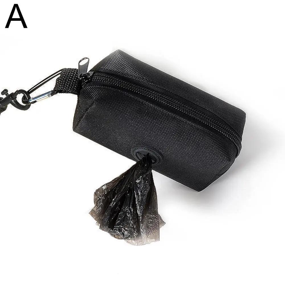 

Dog Poop Bag Holder For Leash Doggie Waste Bag Dispenser Fabric Puppy Potty Small Doggy Zipper Pouch With Carabiner V1m1 чёрный