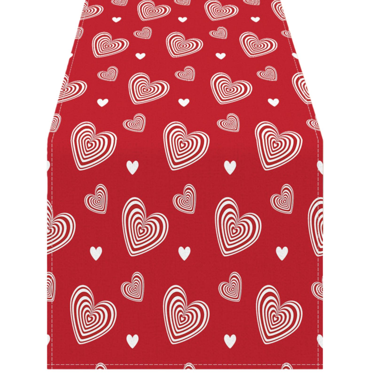 

Valentine’s Day Table Runner Red Kitchen Dining Table Decor For Indoor Outdoor Anniversary Wedding Home Party Decoration XS червоний