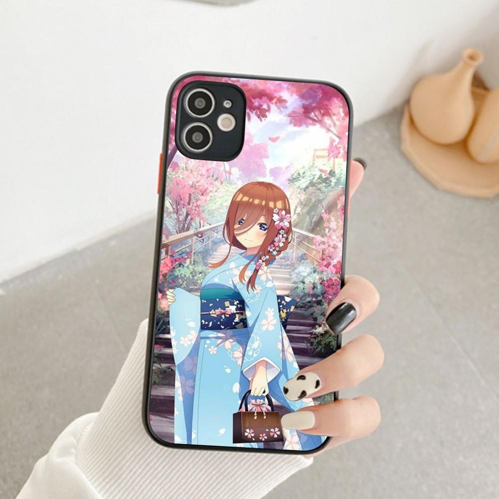 

Cartoon Characters Nakano Miku Phone Case For IPhone 14 11 12 13 Mini Pro Max 8 7 Plus X XR XS MAX Translucent Matte Cover iphone 8plus