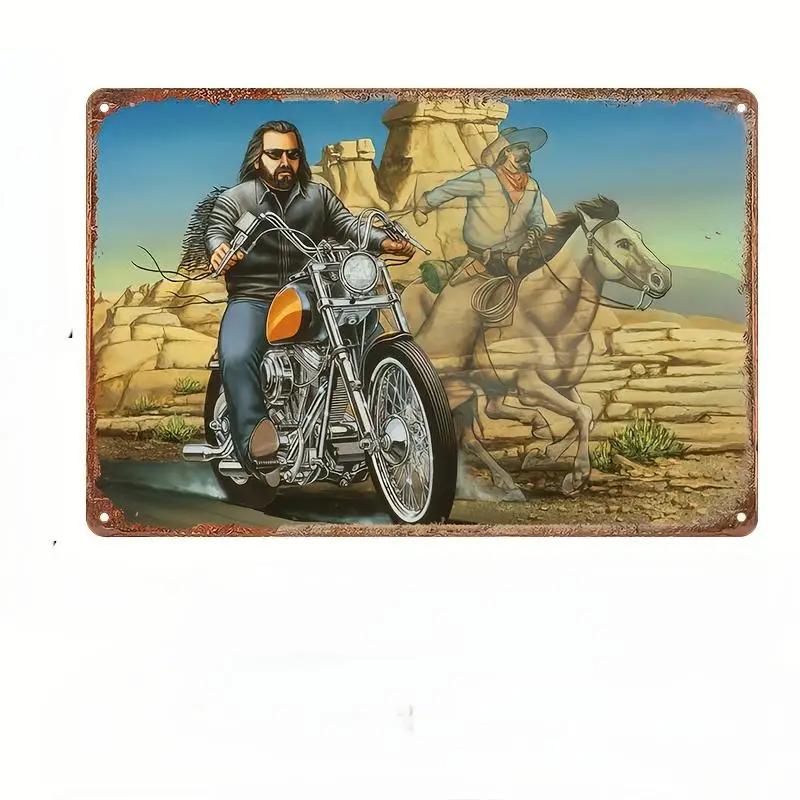 Vintage Motorsykkelentusiaster Metallkunst Nostalgisk Garasjedekor Metallblikkskilt Plakater Skilt for Bar Garasje Klubb Vintage Elskere