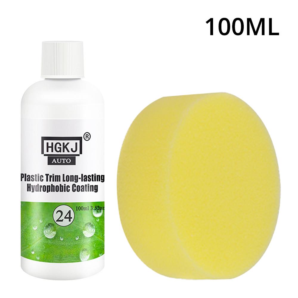Kunststoff-Renovierer, 20–100 ml, HVIERO 24, Beschichtung für Auto-Kunststoff/Gummi-Reparatur, Reinigung, Wiederherstellung, Glanz, schwarzer Glanz, Versiegelung, Aufhellung, Runderneuerung