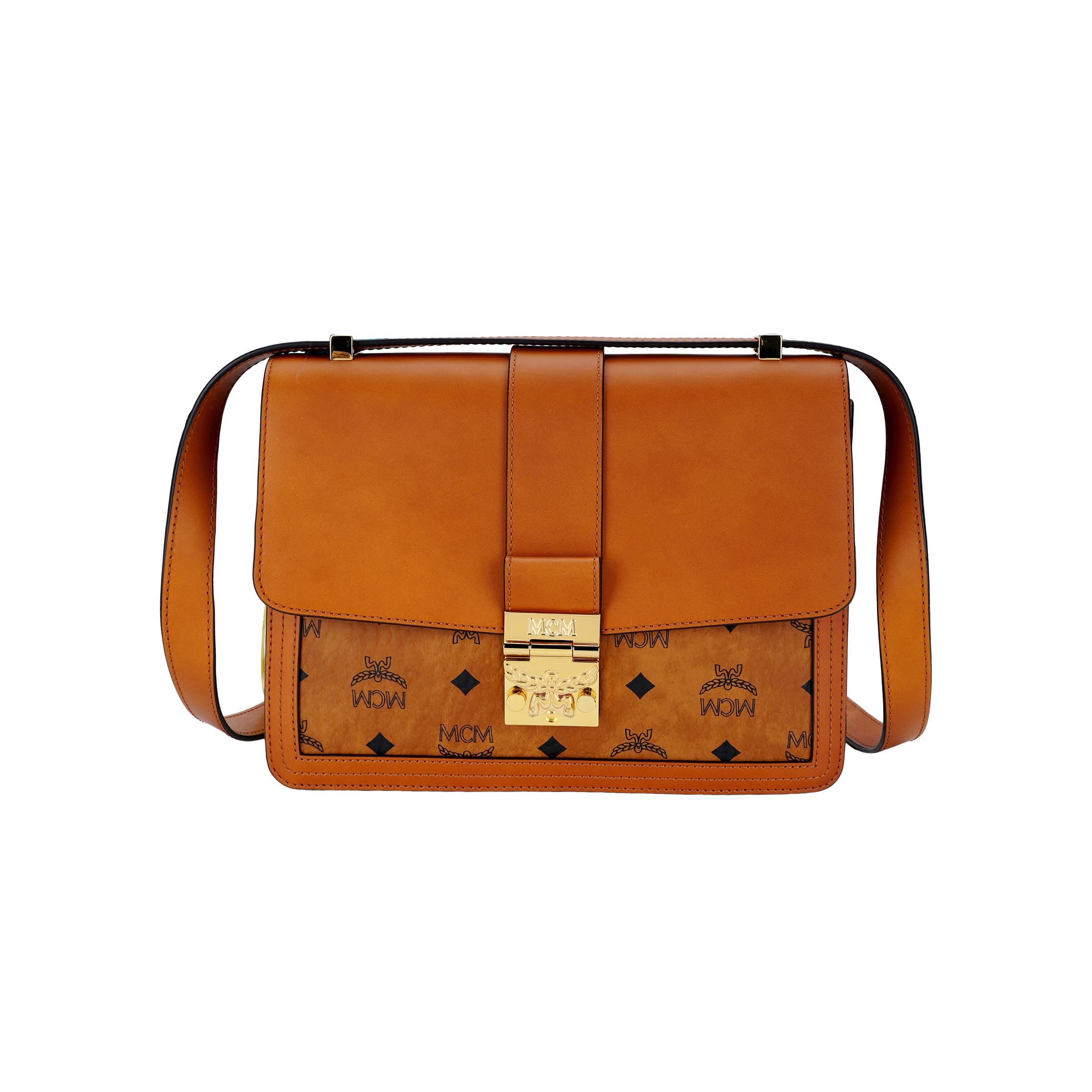 

New MCM Tracy Shoulder Bag Medium Visetos Cognac MWSBSXT01CO001 24.6*8.1*18.0CM