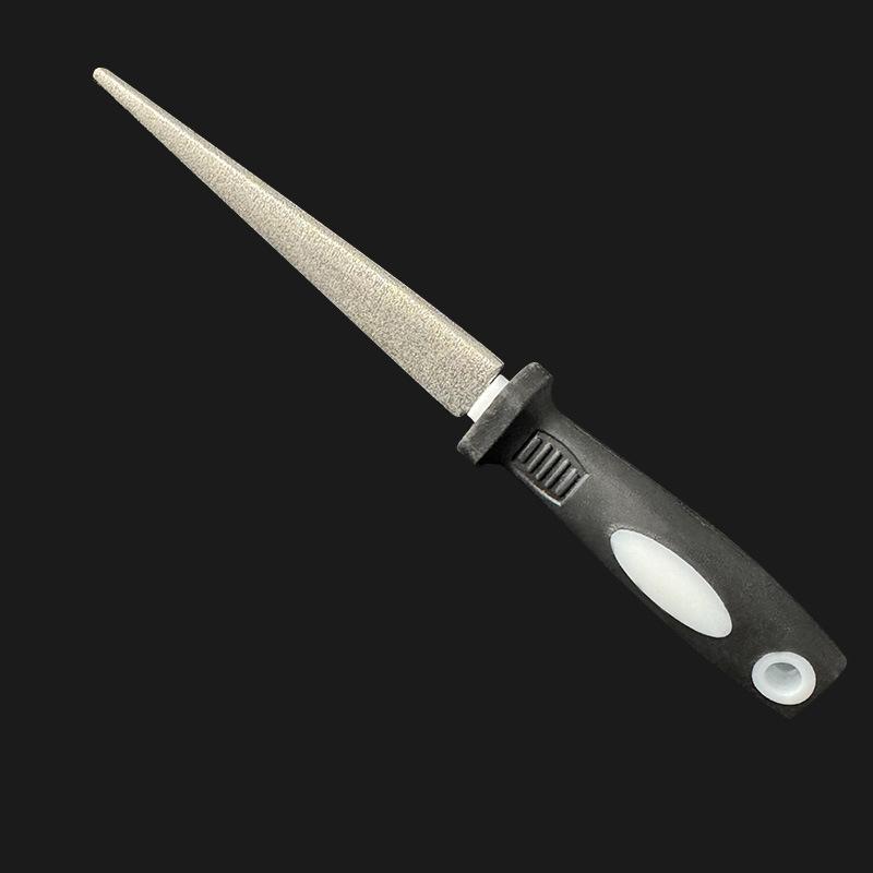 

1/2Pcs 14cm Professional Diamond Knife Sharpener Double Sided Flat Curved Stone Non Slip Grip Handle for Home Kitchen Use 14cm
