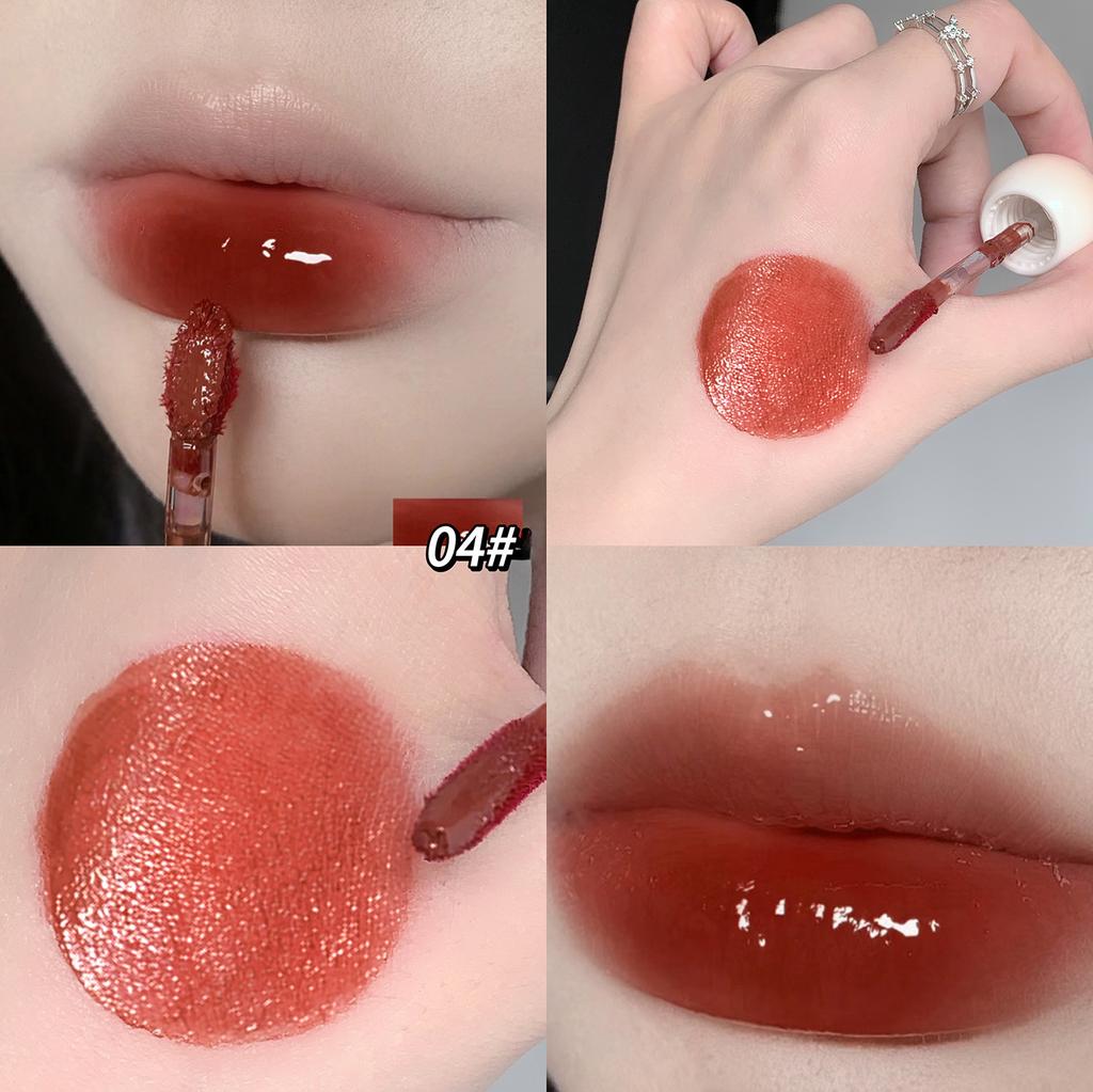 Qin-Linsenlippenglasur, wasserglänzende Schmolllippen, aufhellender, feuchtigkeitsspendender und nicht klebriger Lippenstift und Lipgloss