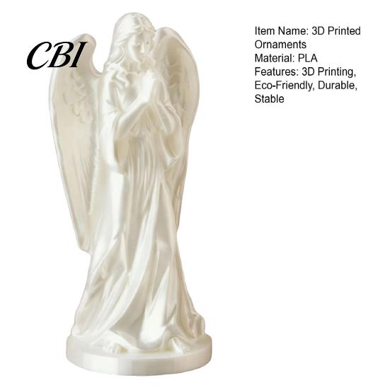 Collectible Desktop Handicraft 3D Printed Angel Figurine Statue, Vintage Desk Ornament with Flowing Robe & European Statue Wing, Matte Finish