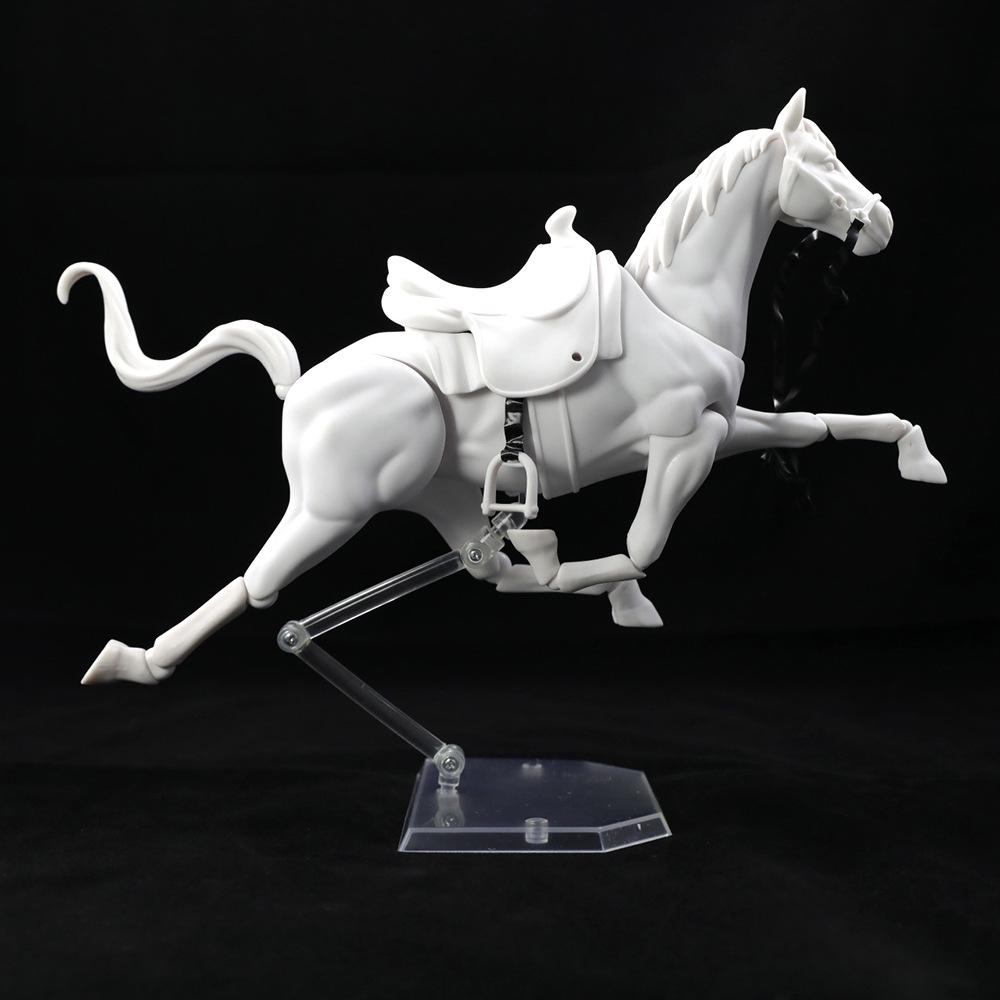 Movable Animal Figma Horse Model and Rider Figurine for Painting Simulation