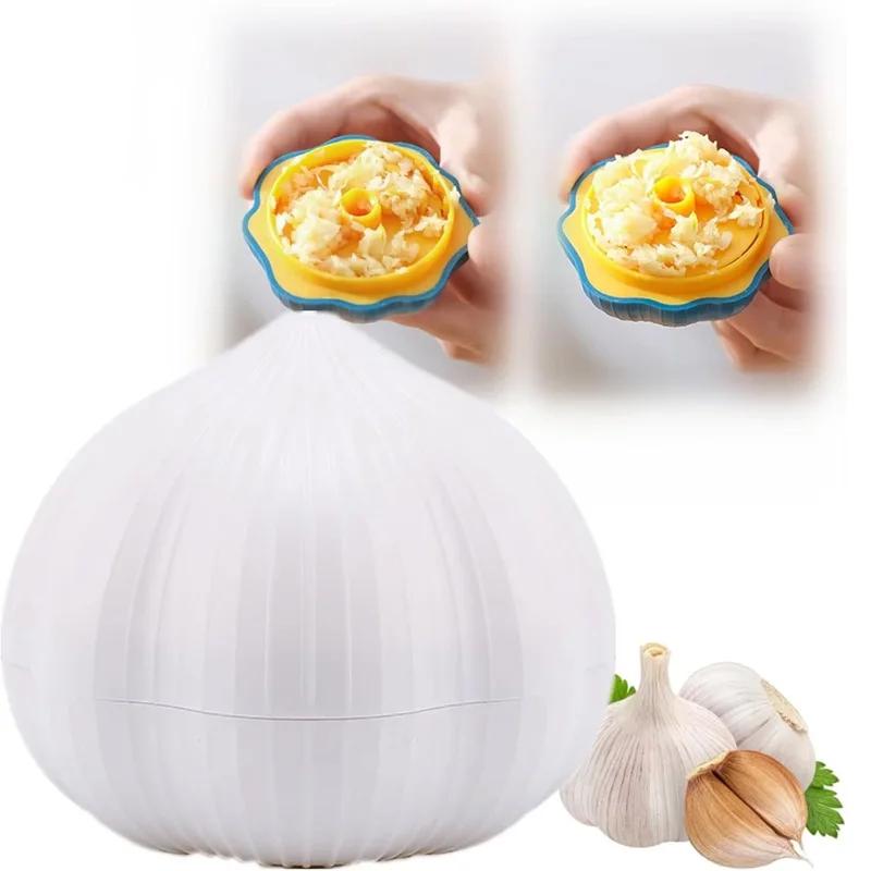 ABS Garlic Press Set 3 in 1 Ginger Crusher + Peeler Tools BPA Free Dishwasher Safe Lightweight Kitchen Gadgets Gift for Cooks