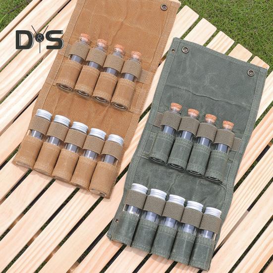 Geantă portabilă organizatoare pentru sticle de condimente, pentru camping în aer liber, grătar, picnic, condimente, borcan pentru condimente, recipient pentru sticlă de ulei pentru grătar, cutie de transport pentru depozitare