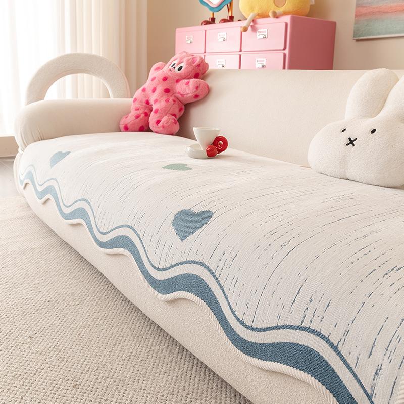 

New Special-Shaped Sofa Cushion Universal Non-Slip Seat Cushion In All Seasons Cartoon Cute Wind Straight Row Sofa Cover Cloth Towel 90*90cm