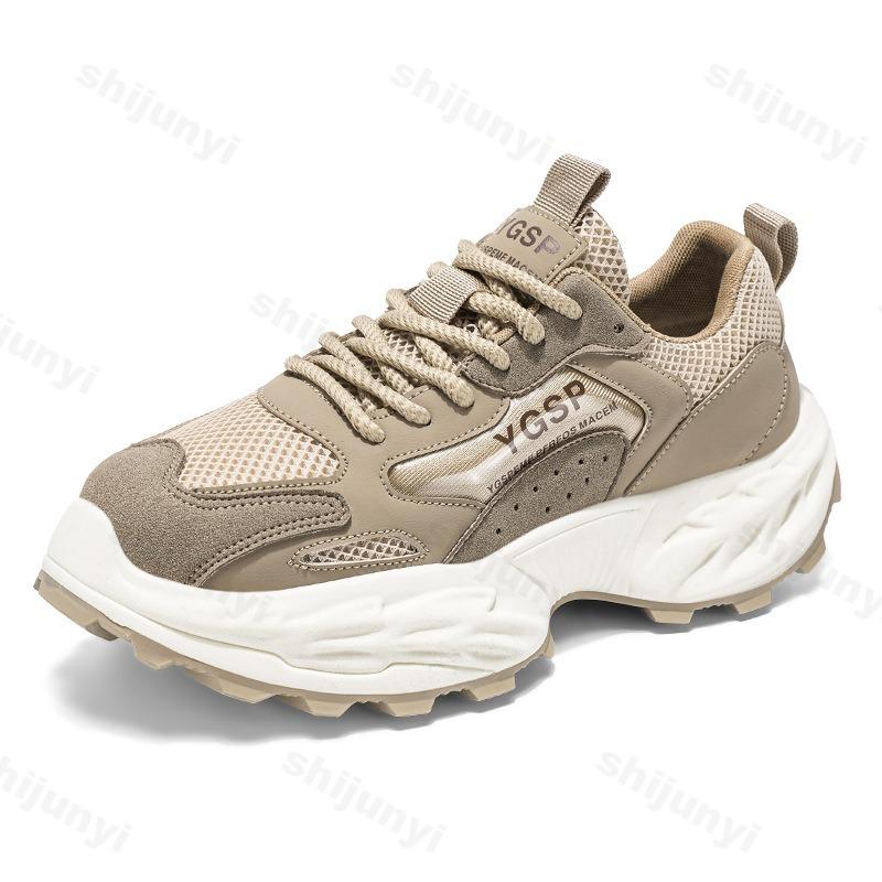 Mode 2025 Lente Nieuwe Heren Modetrend Casual Schoenen Mesh Ademend Comfortabel Veelzijdige Schoenen Dikke Zool Antislip Chunky sneakers