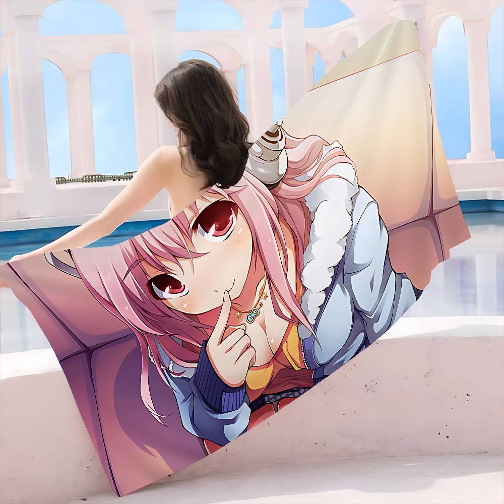 Super Sonico Manga Anime Microfiber Printed Beach Towel Mountain Climbing Yoga Beach Swimming Running Absorbent Soft Towel