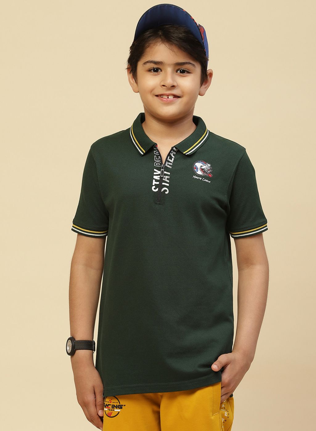 Monte Carlo Boy Regular Fit Green Tshirt 4-5 Years