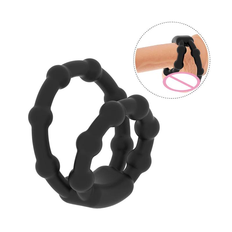 Male Scrotum Ring Ejaculation Delay Penis Ring Bondage Erection Ball Ring Delay Ring Reusable Enlargement Ball Stretcher Sex Toy