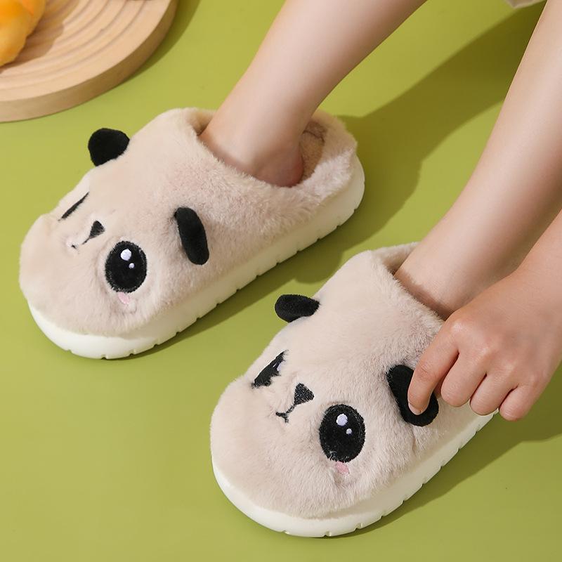 Adorable Dinosaur Kids' Non-Slip Cotton Slippers with Heels - Thick, Warm Indoor Footwear for Autumn and Winter