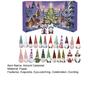 2025 Wichtel Adventskalender 24 Tage Weihnachts-Countdown-Kalender mit 24 Stück Sammelfiguren Zwerg Ornamente für Feiertagsdekoration