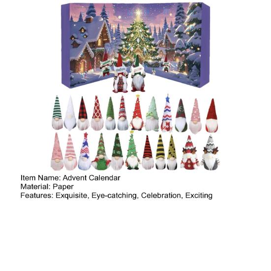2025 Gnomes Advent Calendar 24 Days Christmas Countdown Calendar with 24 Pcs Collectible Figures Dwarf Ornaments for Holiday Decor