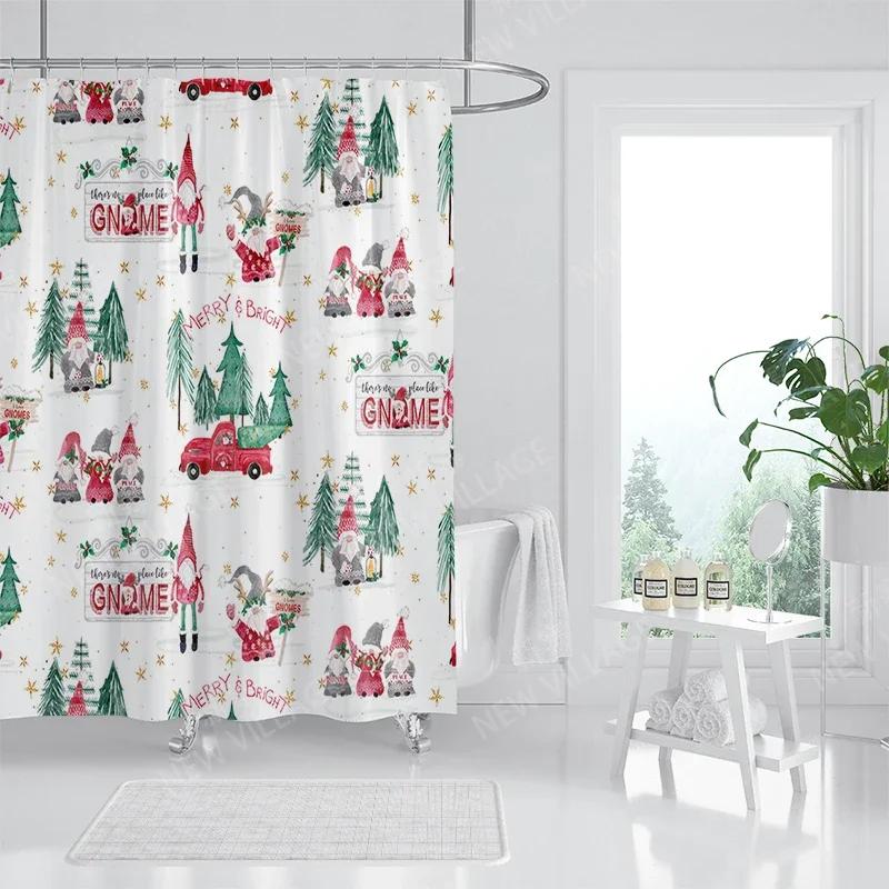 

Household Waterproof Fabric Home Shower Curtain Accessories 90X180 Shower Curtain 240 * 200 Christmas Peripheral Shower Curtain W90XH180cm
