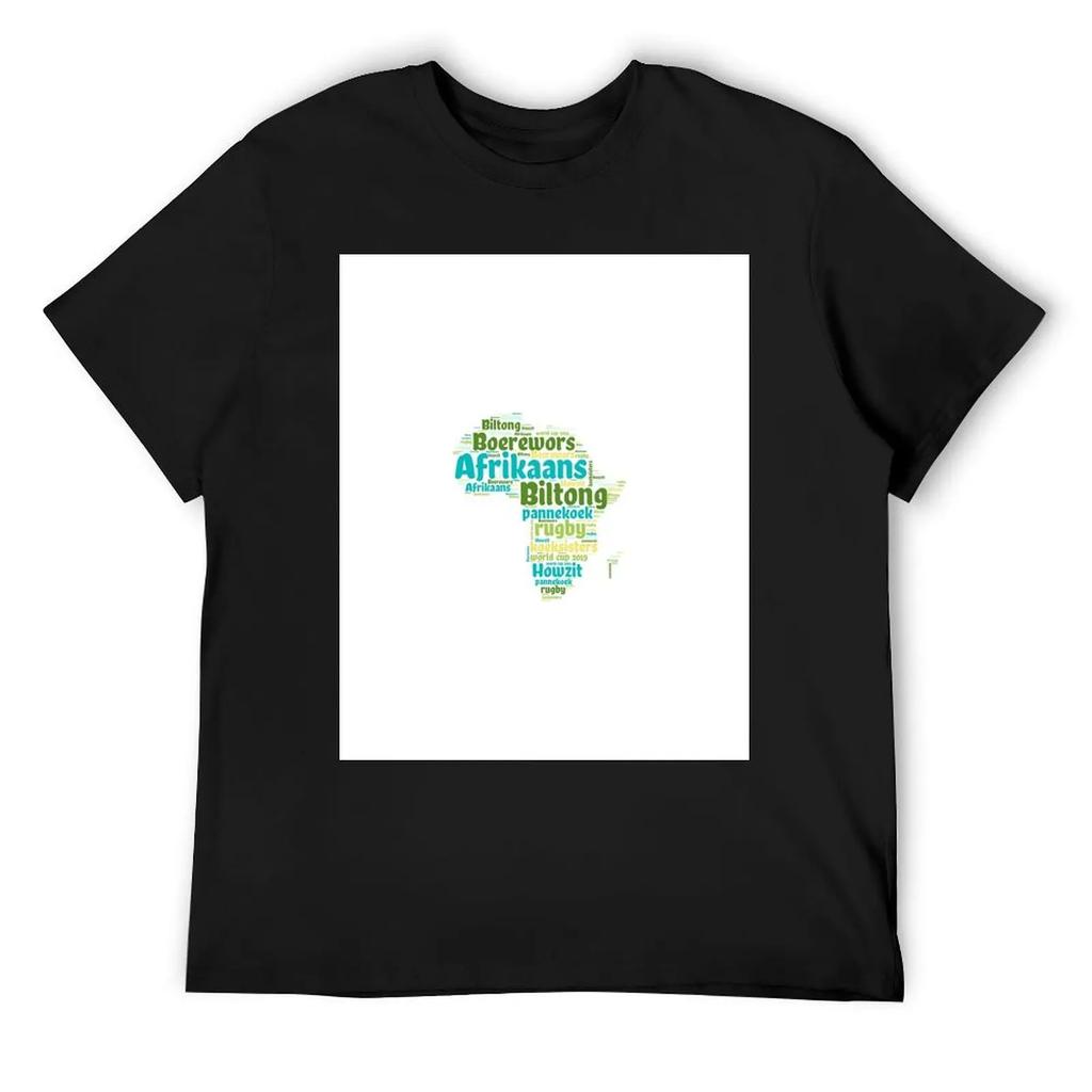 Africa Map Word Cloud. Features South African Words T-Shirt Shirts Graphic Anime Figures Plus Size Clothes Funny T Shirts Men