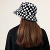 Lambswool Girl Plaid Casual Style Korean Style Caps Female Hats Checkerboard Hat Wool Bucket Hat