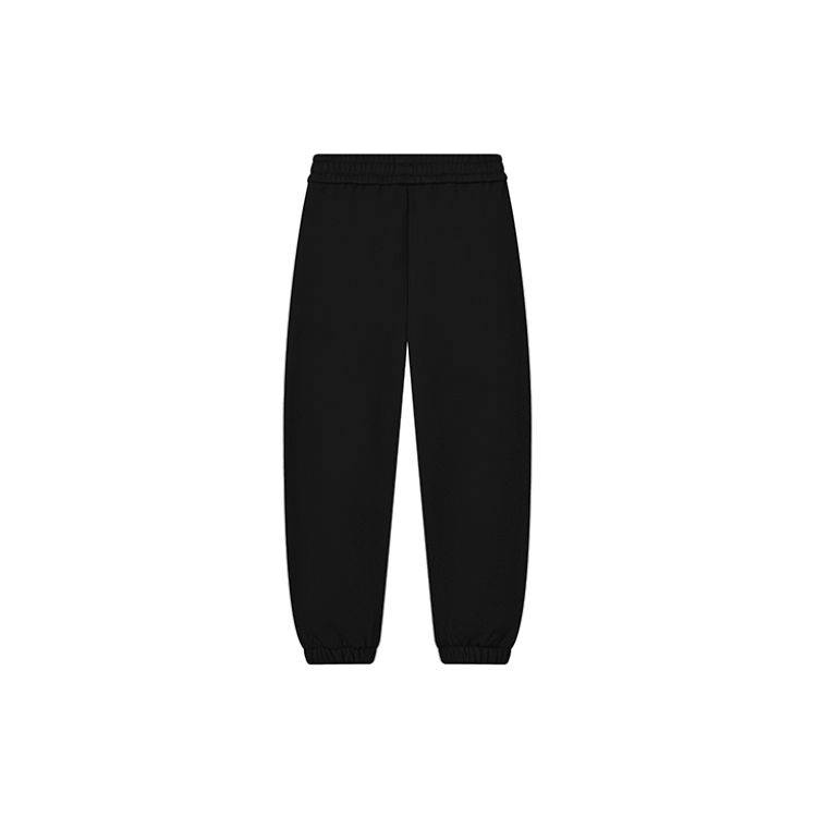FILA Simple Loose Cuffed Knitted Solid Color Fleece Casual Long Pants Winter Women bottoms Black F51W249698F-BK