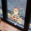 Watercolor Santa Claus, Snowman, Reindeer, Home Decoration, Glass Doors and Windows, Static Window Stickers