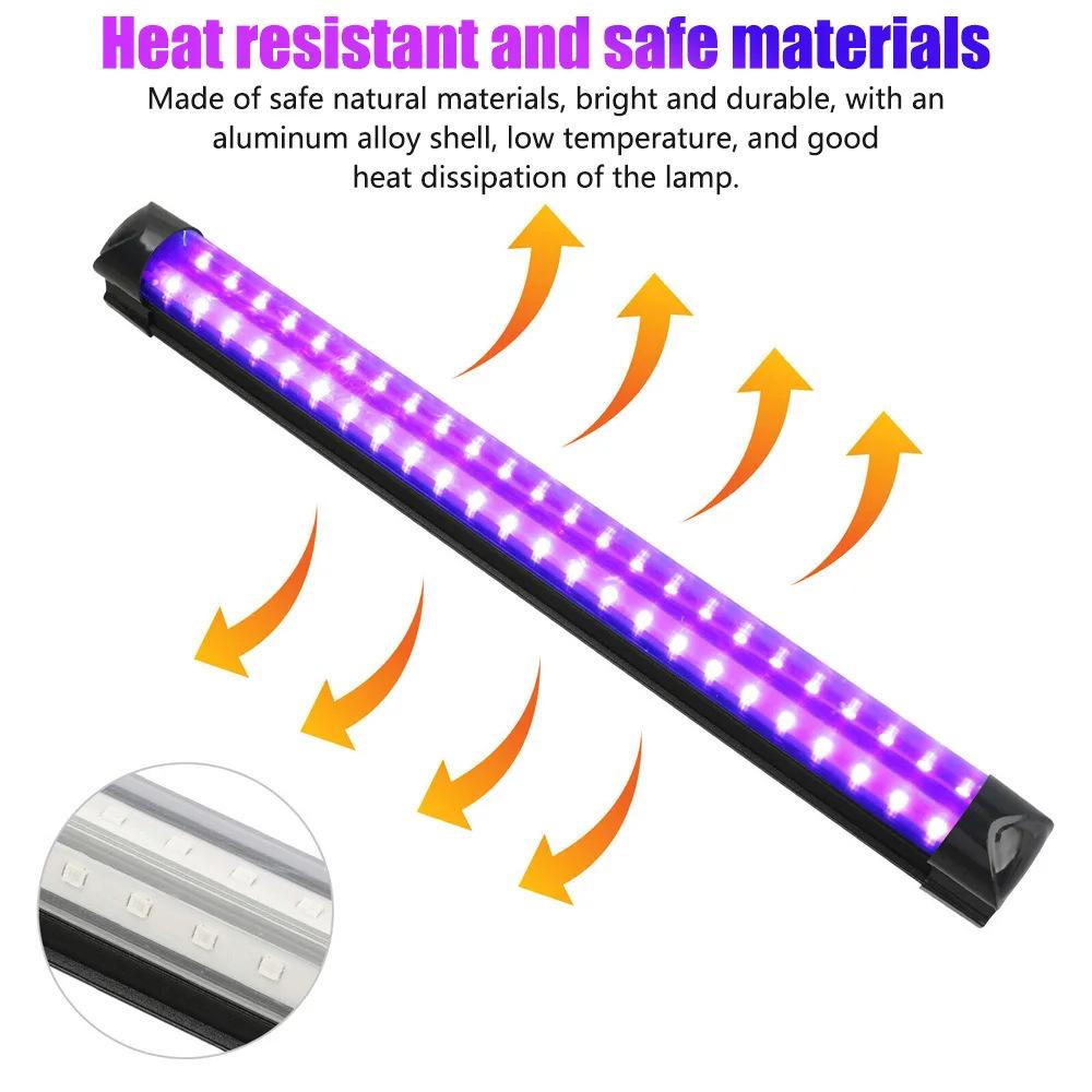 LED UV Black Light Tube USB Purple Light KTV Bar Fluorescent Poster Glow Dark Party Stage Black light Led Ultraviolet Lamp