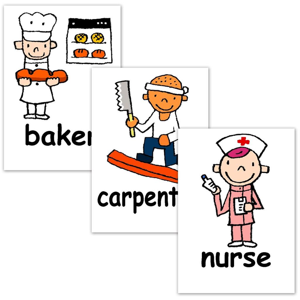 English word cards Flashcards, (Occupations) A4 size, laminated