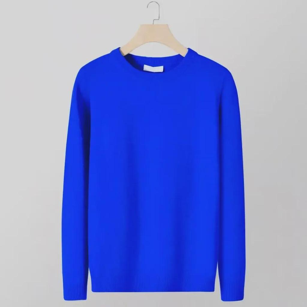 Men's Round Neck Long-Sleeve Knitted Sweater – Business Casual Top